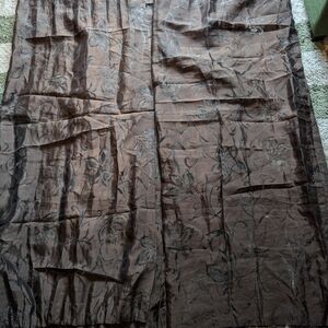 Sheer floral Patterned Brown Curtains X's 3.